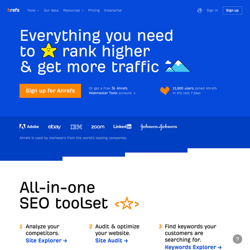 ahrefs.com homepage in Apr 2024