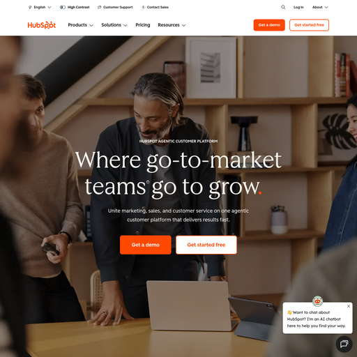 hubspot.com homepage in Jun 2026