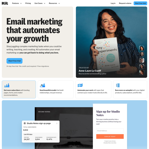 kit.com homepage in Nov 2025