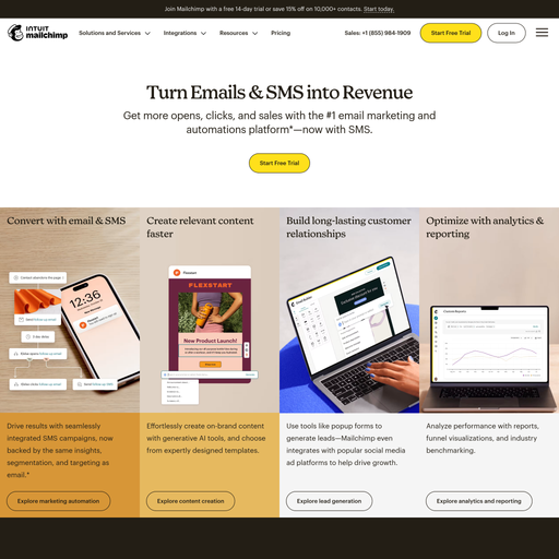 mailchimp.com homepage in Oct 2025