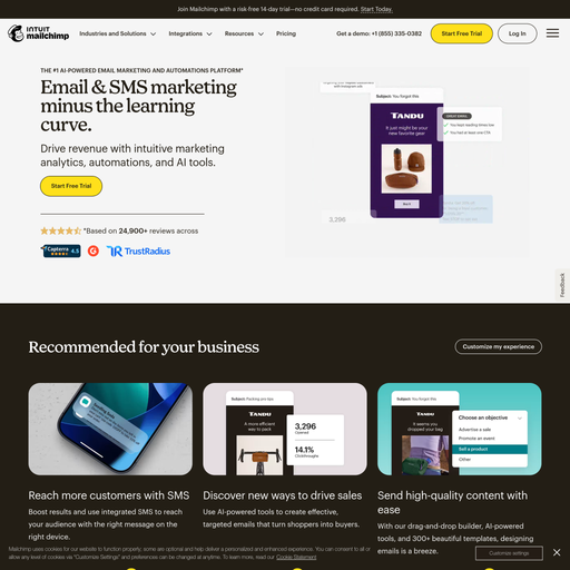 mailchimp.com homepage in Jun 2026