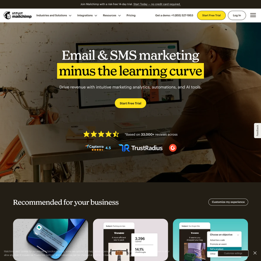 mailchimp.com homepage in August 2026