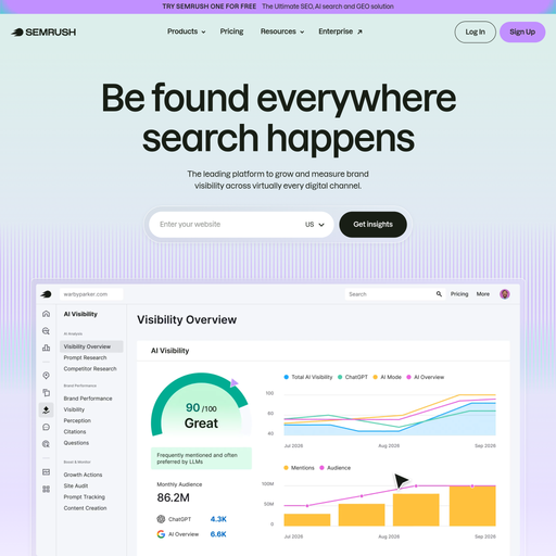 semrush.com homepage in Apr 2026