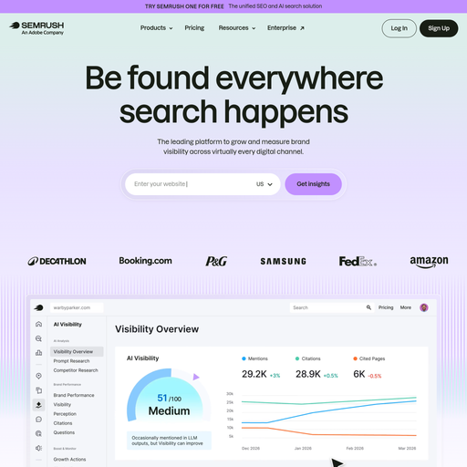 semrush.com homepage in Jul 2026